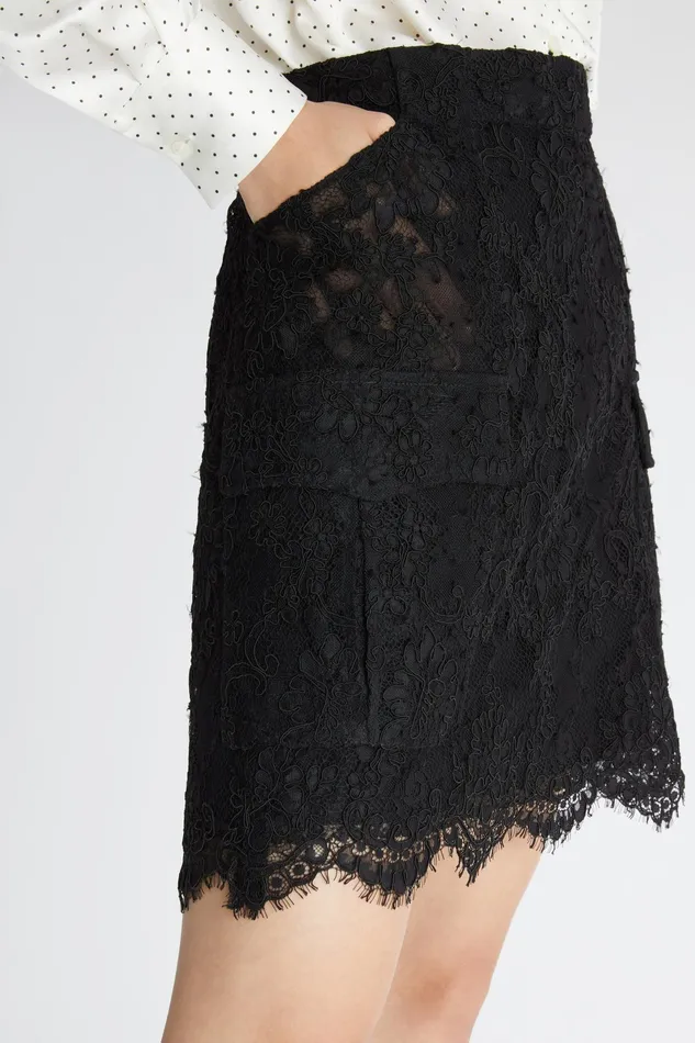 Women Skirts Ermanno Scervino Designer Rebrod Lace Mini Skirt 8211 Ermanno Scervino Black