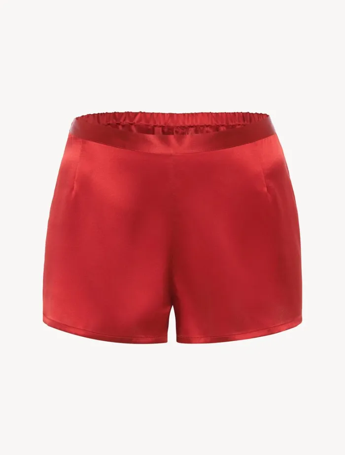 Women Sleep Shorts and Trousers La Perla Garnet Silk Pajama Shorts