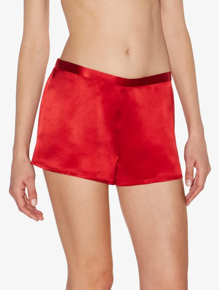 Women Sleep Shorts and Trousers La Perla Garnet Silk Pajama Shorts