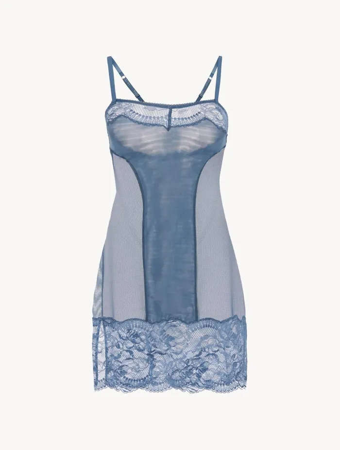 Women Slips and Dresses La Perla Dark Blue Lace Slip