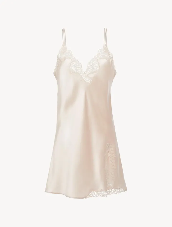 Women Slips and Dresses La Perla Rose Beige Slip With Macram
