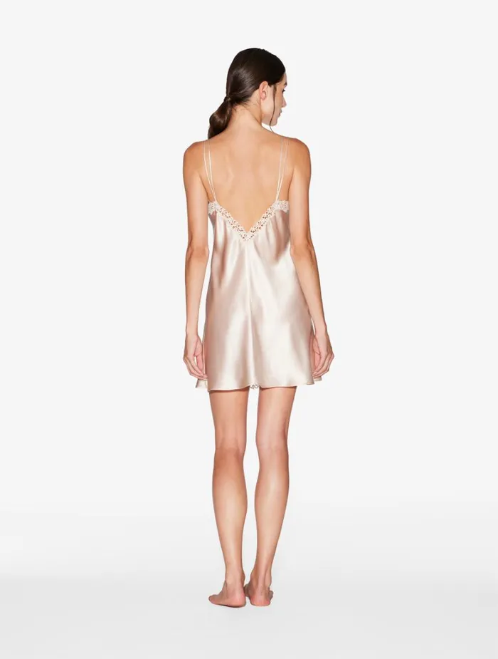 Women Slips and Dresses La Perla Rose Beige Slip With Macram Women Slips and Dresses La Perla Rose Beige Slip With Macram