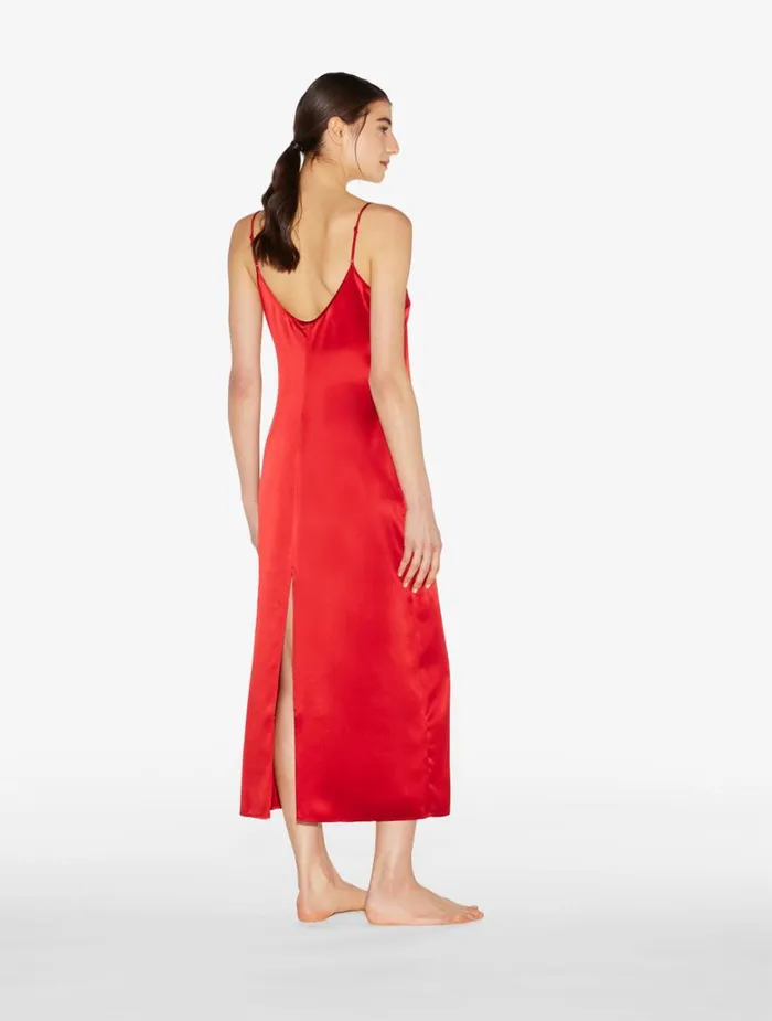 Women Slips and Dresses La Perla Silk Long Nightdress In Garnet