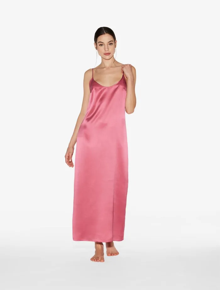 Women Slips and Dresses La Perla Silk Long Slip Dress In Wild Orchid