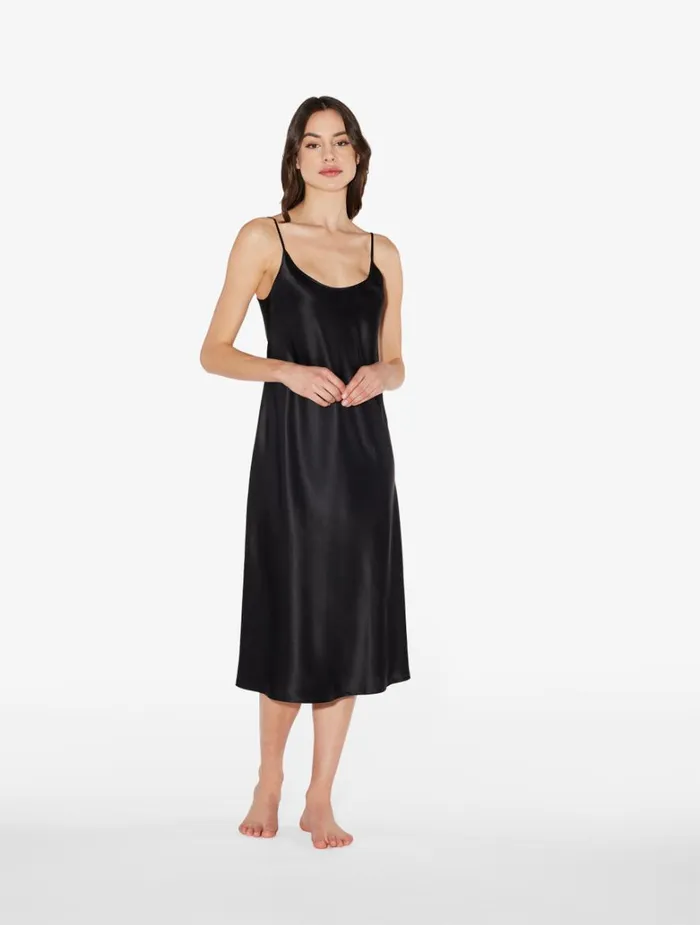 Women Slips and Dresses La Perla Silk Midi Nightdress In Black Women Slips and Dresses La Perla Silk Midi Nightdress In Black