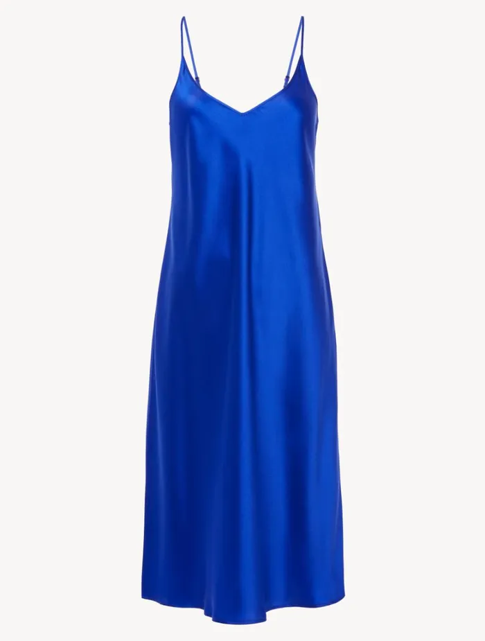 Women Slips and Dresses La Perla Silk Midi Nightgown In Electric Blue