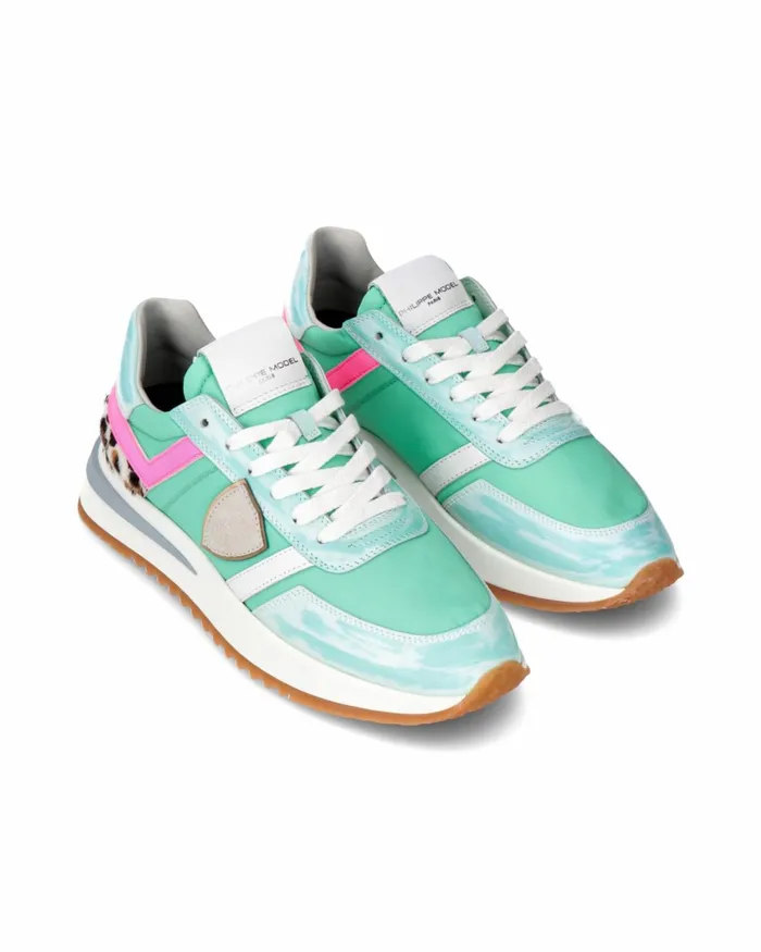 Women SNEAKERS TROPEZ 21 RUNNING WOMEN TURQUOISE GREEN WOMEN Philippe Model Paris Casual Women SNEAKERS TROPEZ 21 RUNNING WOMEN TURQUOISE GREEN WOMEN Philippe Model Paris Casual