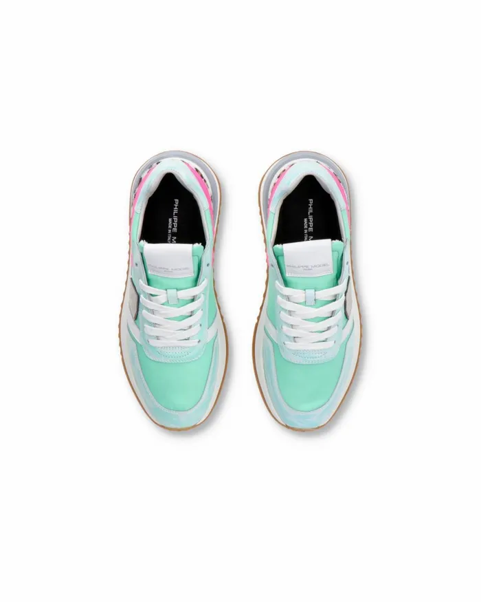 Women SNEAKERS TROPEZ 21 RUNNING WOMEN TURQUOISE GREEN WOMEN Philippe Model Paris Casual