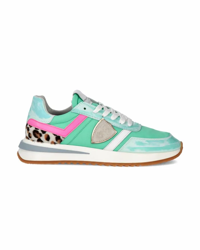 Women SNEAKERS TROPEZ 21 RUNNING WOMEN TURQUOISE GREEN WOMEN Philippe Model Paris Casual