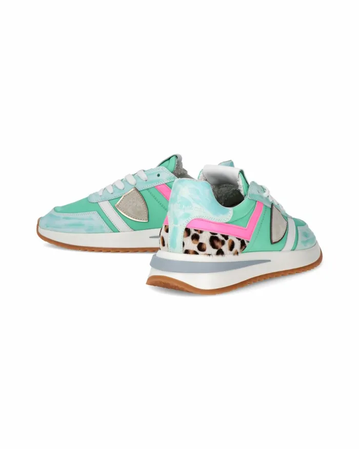 Women SNEAKERS TROPEZ 21 RUNNING WOMEN TURQUOISE GREEN WOMEN Philippe Model Paris Casual