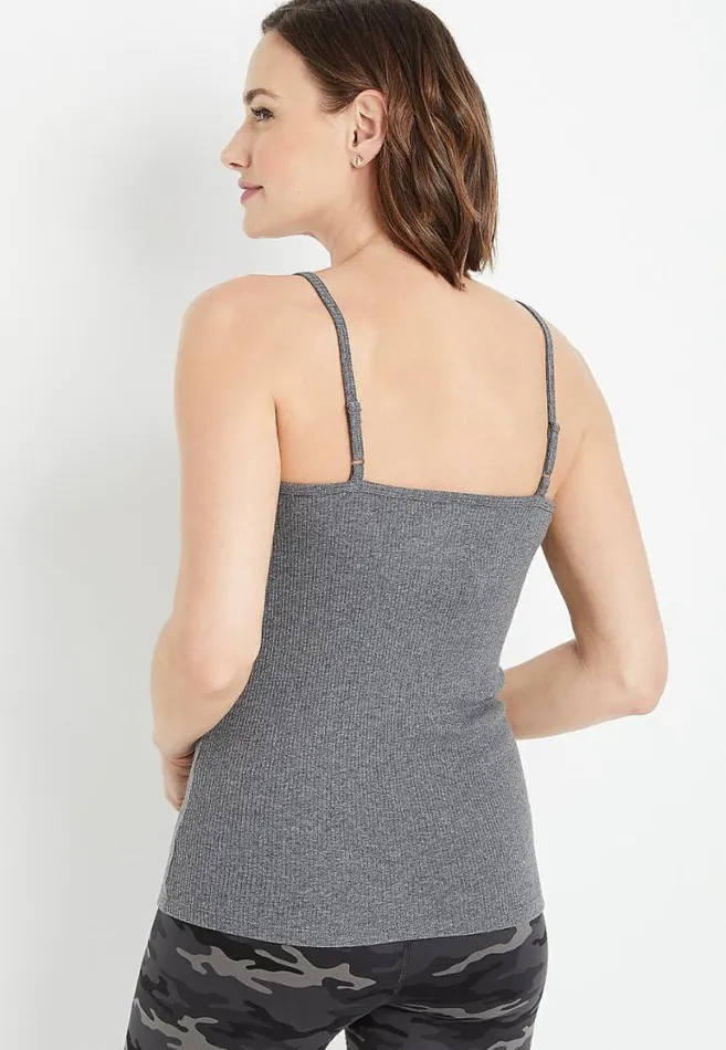 Women Solid Ribbed Fitted Cami Maurices Tops