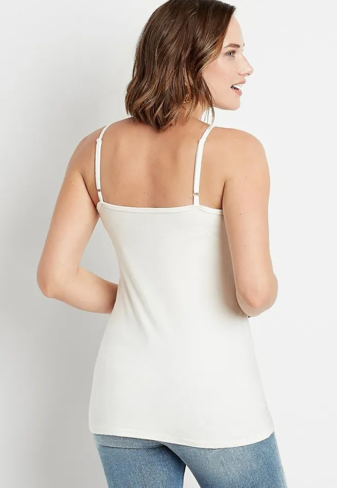 Women Solid Strappy Detail Cami Maurices Tops