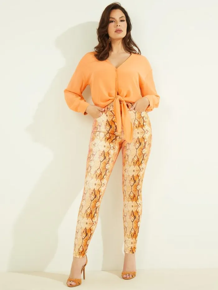 Women Sonora Silk Blouse Orange Candy Marciano Tops And Sweaters