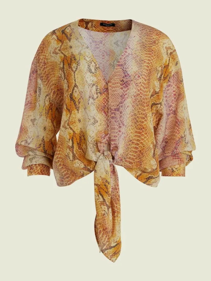 Women Sonora Silk TieFront Blouse Sonora Skin Marciano Tops And Sweaters Women Sonora Silk TieFront Blouse Sonora Skin Marciano Tops And Sweaters
