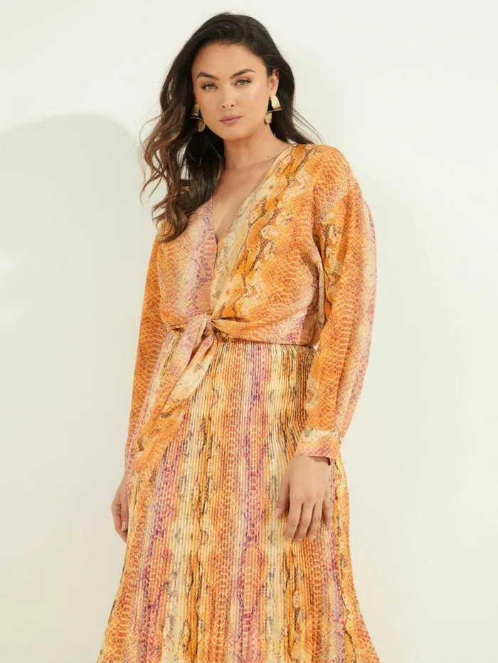 Women Sonora Silk TieFront Blouse Sonora Skin Marciano Tops And Sweaters Women Sonora Silk TieFront Blouse Sonora Skin Marciano Tops And Sweaters