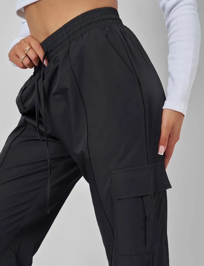 Women Split Hem Cargo Trousers Black Kaiia Black Public Desire Trousers