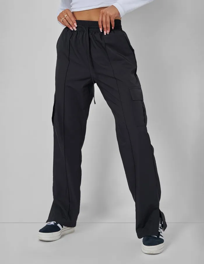 Women Split Hem Cargo Trousers Black Kaiia Black Public Desire Trousers