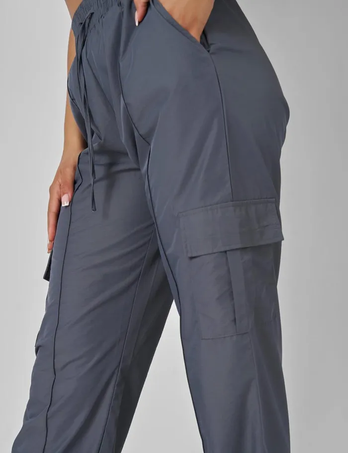 Women Split Hem Cargo Trousers Grey Kaiia Grey Public Desire Trousers