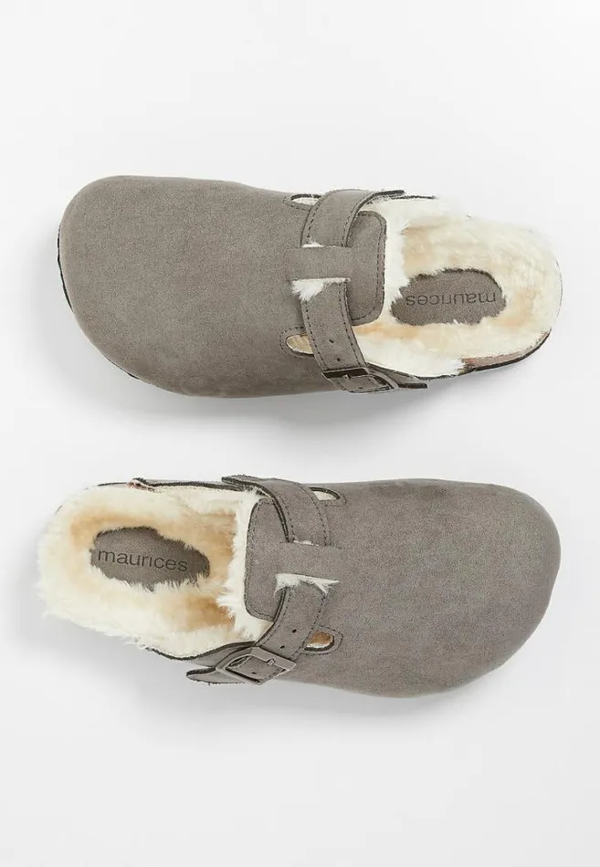 Women Stella Faux Fur Slipper Clog Maurices Flats and Sneakers