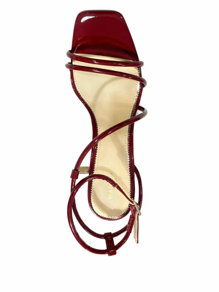 Women Strappy Cord Heeled Sandal Dark Jam Red Marciano Shoes Women Strappy Cord Heeled Sandal Dark Jam Red Marciano Shoes