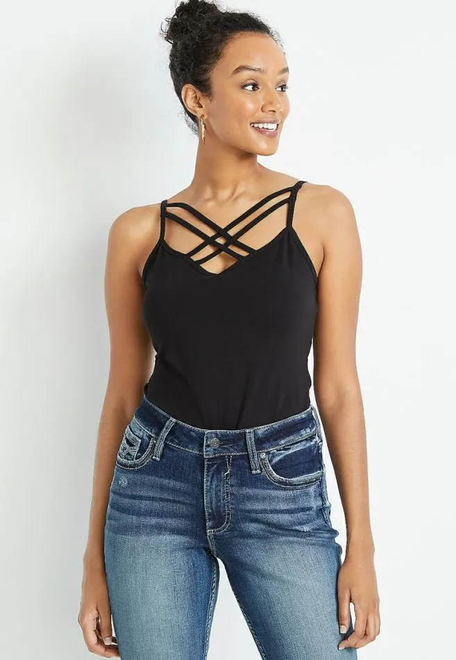 Women Strappy Front Cami Maurices Tops