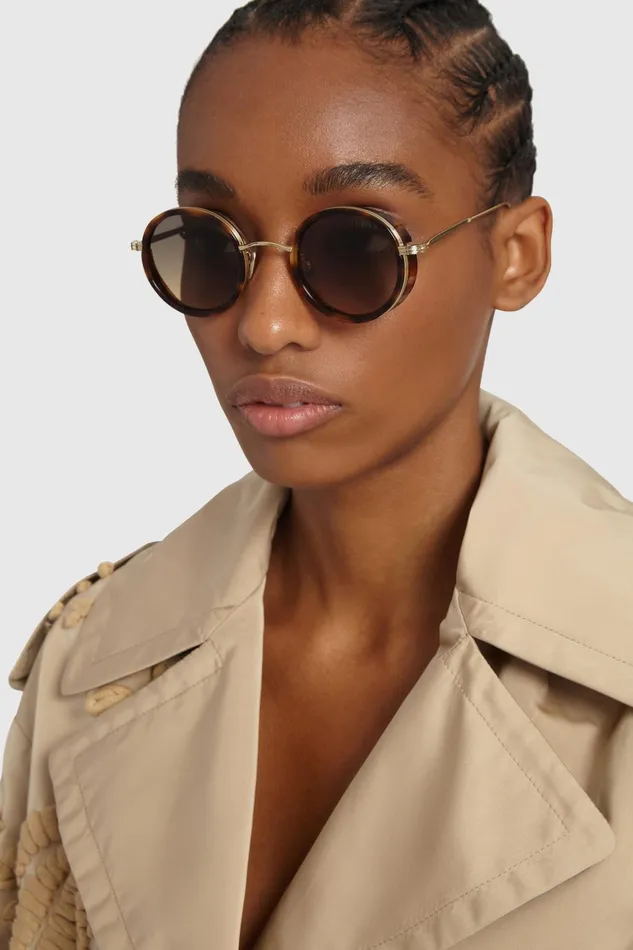 Women Sunglasses Ermanno Scervino Round Model LGR Sunglasses In Multcolor 8211 Ermanno Scervino Multicolor