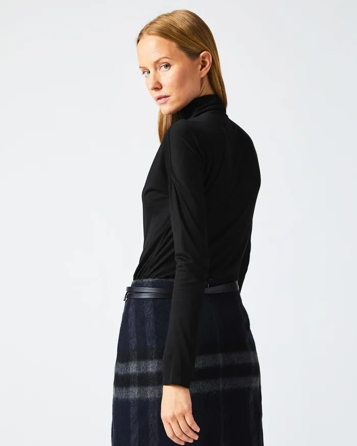 Women Sweaters and Knits Billy Reid Funnel Neck Knit Black