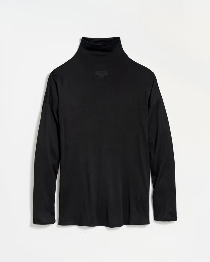 Women Sweaters and Knits Billy Reid Funnel Neck Knit Black