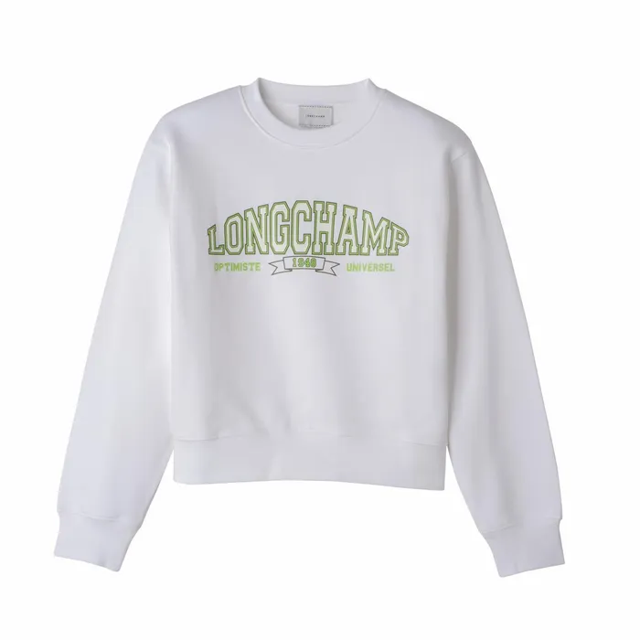Women Sweatshirt White Longchamp Tops and Blouses