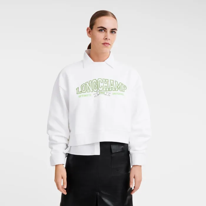 Women Sweatshirt White Longchamp Tops and Blouses