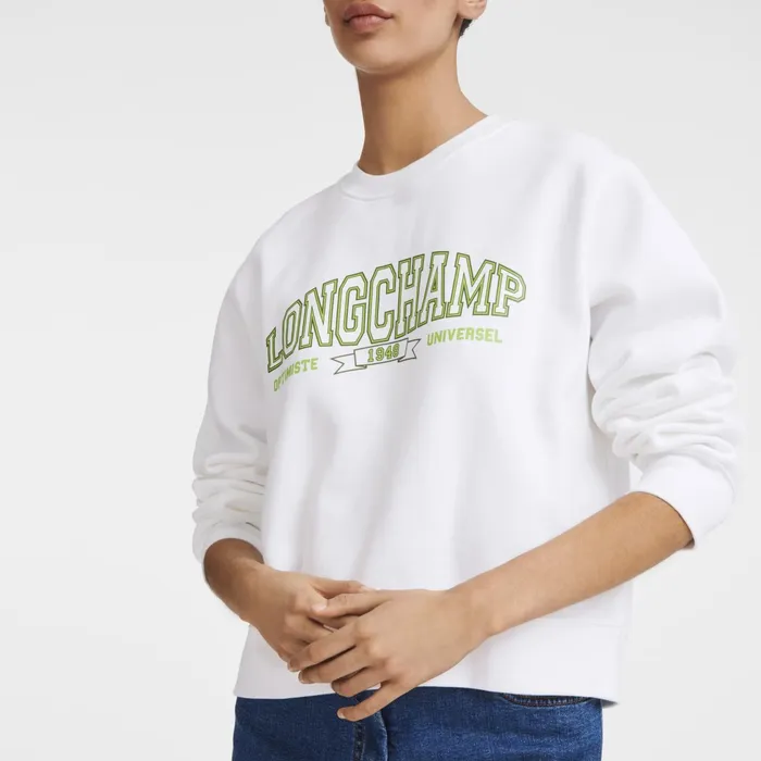 Women Sweatshirt White Longchamp Tops and Blouses