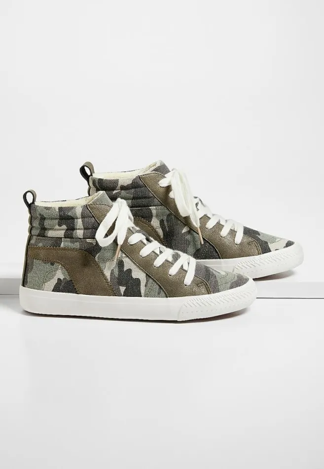 Women Sydney Green High Top Sneaker Maurices Flats and Sneakers