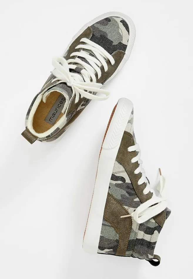 Women Sydney Green High Top Sneaker Maurices Flats and Sneakers