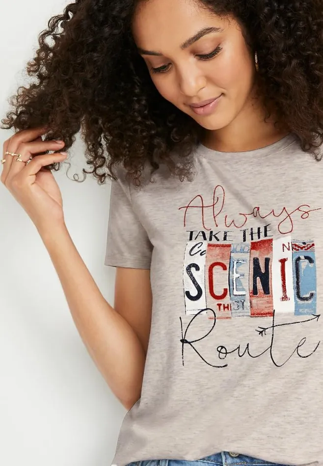 Women Take The Scenic Route Graphic Tee Maurices Tops