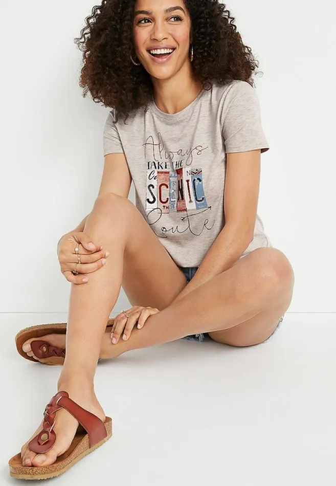 Women Take The Scenic Route Graphic Tee Maurices Tops