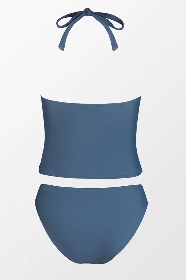 Women Tankini Cupshe Omniscient Solid Scalloped Tankini And Classic Hipster Set Navy