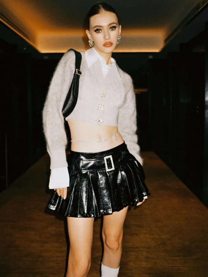 Women Teresa Leather Mini Skirt Nana Jacqueline Skirts