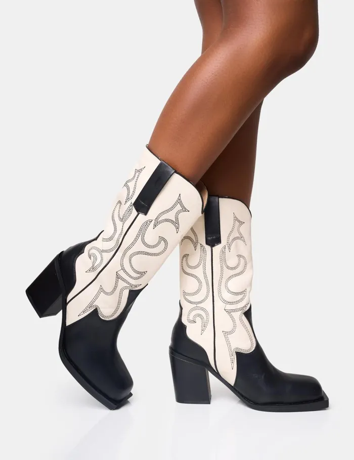 Women Texas Wide Fit Western Ankle Boots Monochrome Public Desire Ankle Boots Women Texas Wide Fit Western Ankle Boots Monochrome Public Desire Ankle Boots