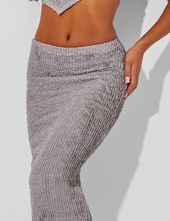Women Textured Maxi Skirt Co Ord Grey Grey Public Desire Skirts