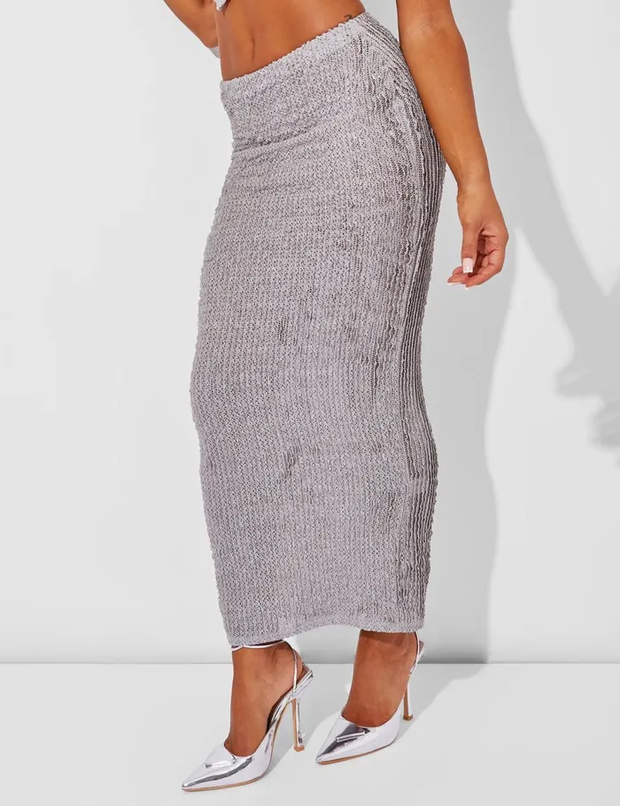 Women Textured Maxi Skirt Co Ord Grey Grey Public Desire Skirts