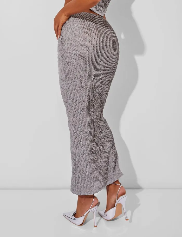 Women Textured Maxi Skirt Co Ord Grey Grey Public Desire Skirts
