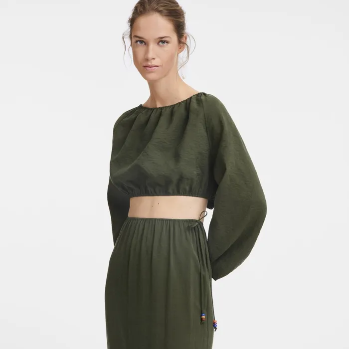 Women Top Khaki Longchamp Tops and Blouses