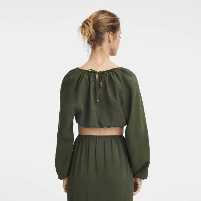 Women Top Khaki Longchamp Tops and Blouses