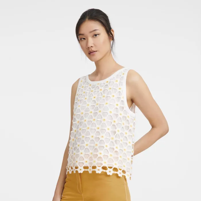 Women Top White Longchamp Tops and Blouses