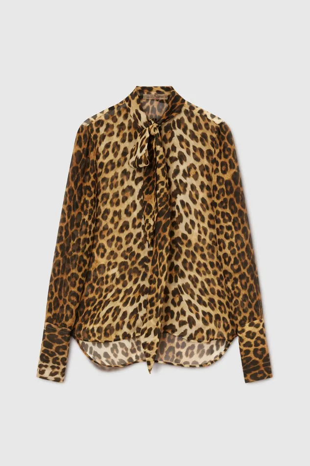 Women Tops and Shirts Ermanno Scervino Designer Silk Chiffon Shirt With Animal Print 8211 Ermanno Scervino Leopard Print Women Tops and Shirts Ermanno Scervino Designer Silk Chiffon Shirt With Animal Print 8211 Ermanno Scervino Leopard Print