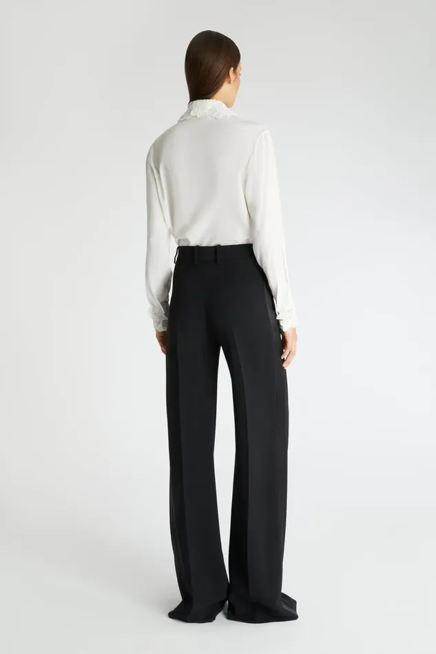 Women Tops and Shirts Ermanno Scervino Designer Women039s White Silk Shirt With Collar 8211 Ermanno Scervino White