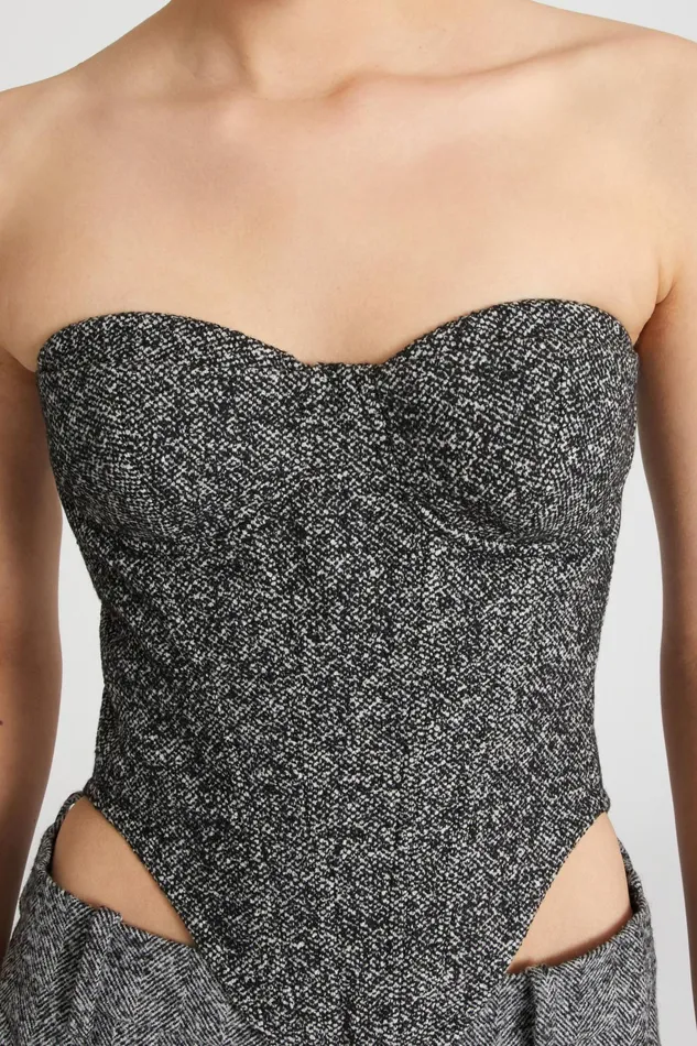 Women Tops and Shirts Ermanno Scervino Twill Patterned Wool Bustier Print