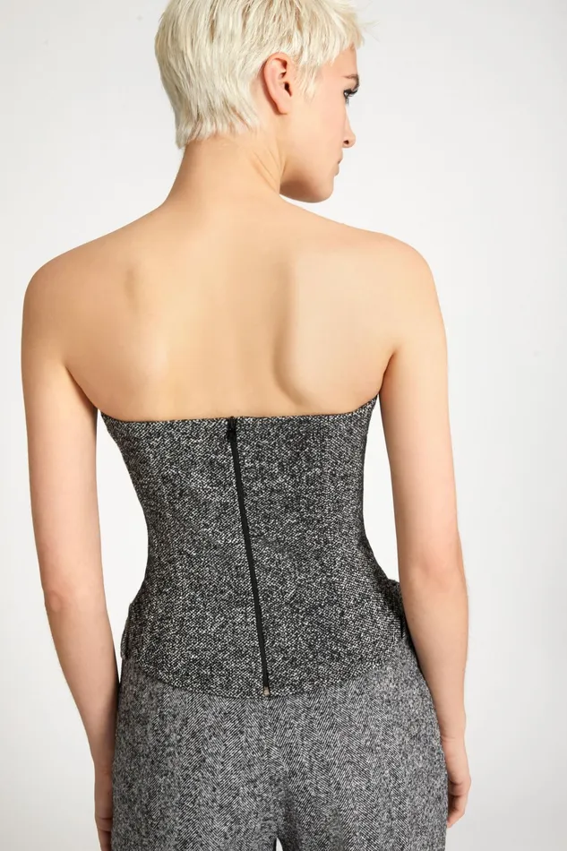 Women Tops and Shirts Ermanno Scervino Twill Patterned Wool Bustier Print