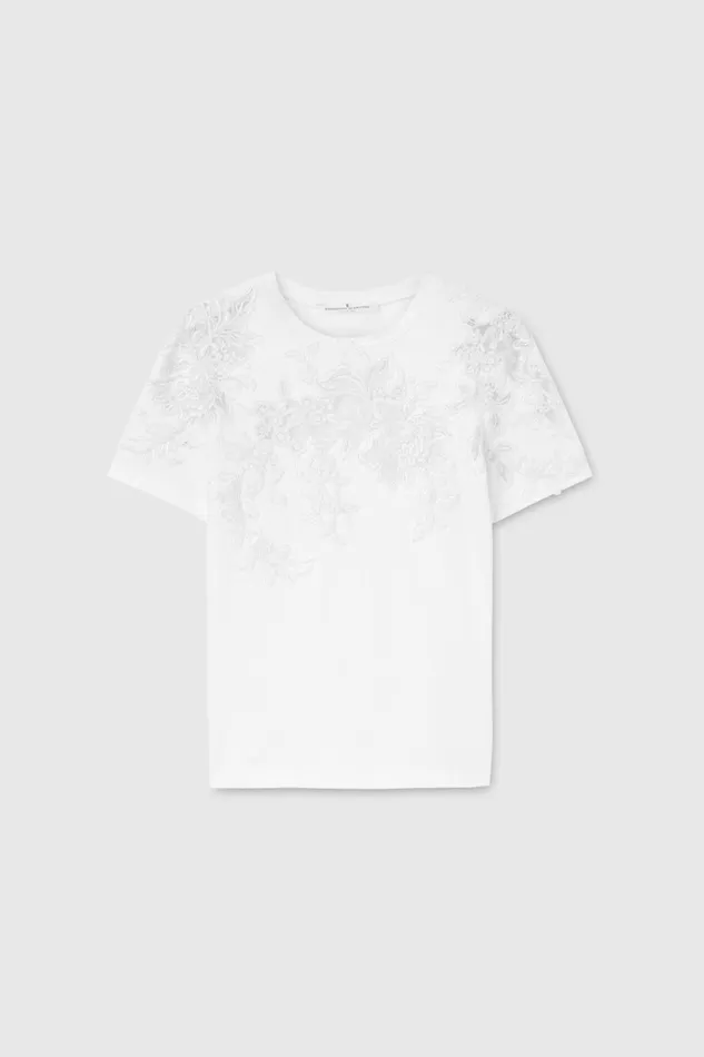 Women Tops and Shirts Ermanno Scervino White Cotton Women039s TShirt With Lace 8211 Ermanno Scervino White Women Tops and Shirts Ermanno Scervino White Cotton Women039s TShirt With Lace 8211 Ermanno Scervino White