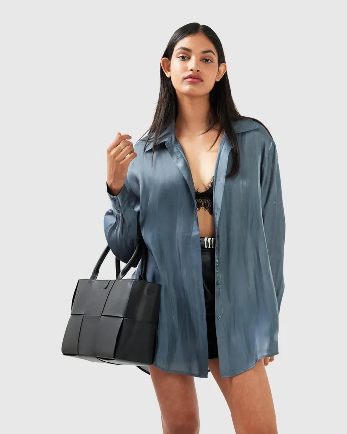 Women Tops Belle and Bloom Back To You Irredescent Shirt 8211 Slate